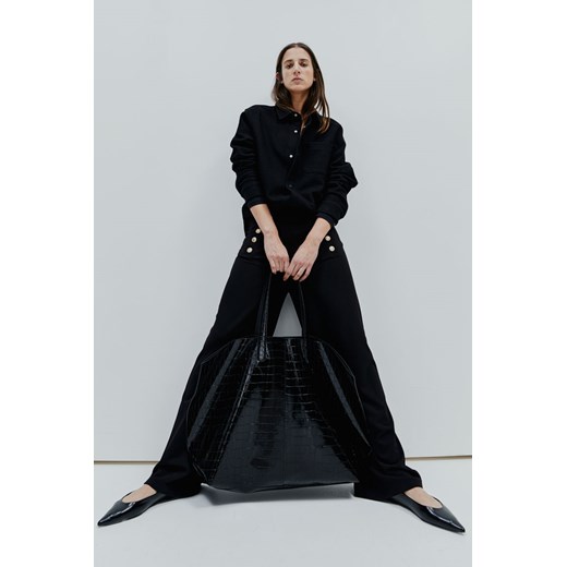 H & M - Spodnie z guzikami z przodu - Czarny ze sklepu H&M w kategorii Spodnie damskie - zdjęcie 169599350