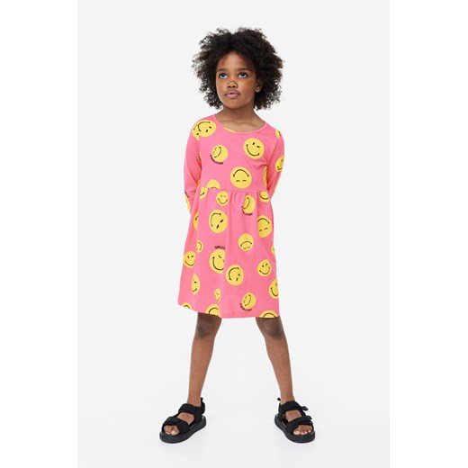 H & M - Bawełniana sukienka we wzory - Różowy ze sklepu H&M w kategorii Sukienki dziewczęce - zdjęcie 169599380
