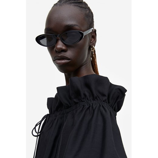 H & M - Owalne okulary przeciwsłoneczne - Czarny ze sklepu H&M w kategorii Okulary przeciwsłoneczne damskie - zdjęcie 169599490