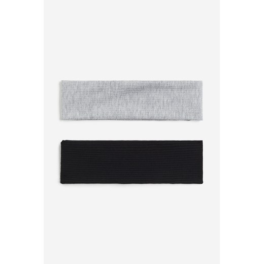 H & M - Dżersejowa opaska 2-pak - Czarny ze sklepu H&M w kategorii Opaski do włosów - zdjęcie 169599551