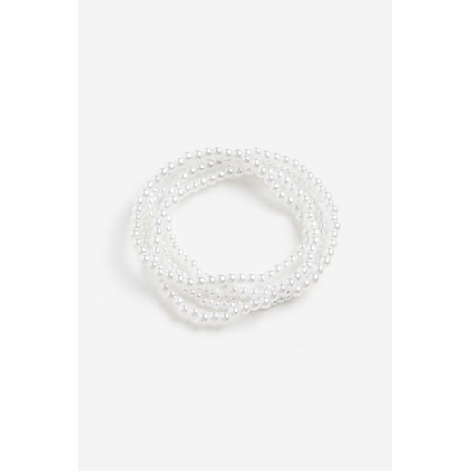 H & M - Bransoletka z koralików 5-pak - Biały ze sklepu H&M w kategorii Bransoletki - zdjęcie 169599630