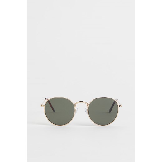 H & M - Okrągłe okulary przeciwsłoneczne - Złoty H & M One Size H&M