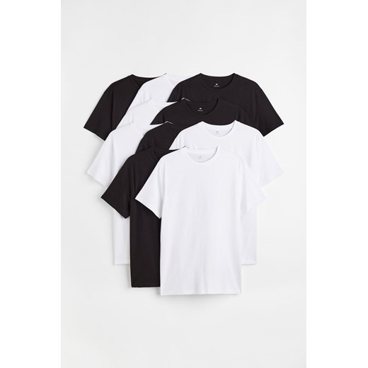 H & M - T-shirt z okrągłym dekoltem Regular Fit 10-pak - Biały ze sklepu H&M w kategorii T-shirty męskie - zdjęcie 169599934