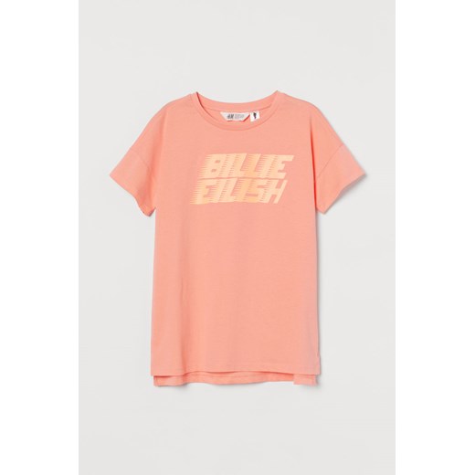 H & M - T-shirt z nadrukiem - Pomarańczowy ze sklepu H&M w kategorii Bluzki dziewczęce - zdjęcie 169599981