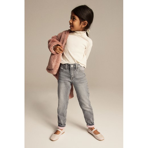 H & M - Skinny Fit Lined Jeans - Szary ze sklepu H&M w kategorii Spodnie dziewczęce - zdjęcie 169599990