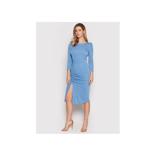 Rinascimento Sukienka koktajlowa CFC0018435002 Niebieski Regular Fit Rinascimento XL okazyjna cena MODIVO