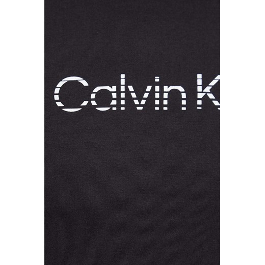 T-shirt męski Calvin Klein czarny z napisami z bawełny z krótkim rękawem 