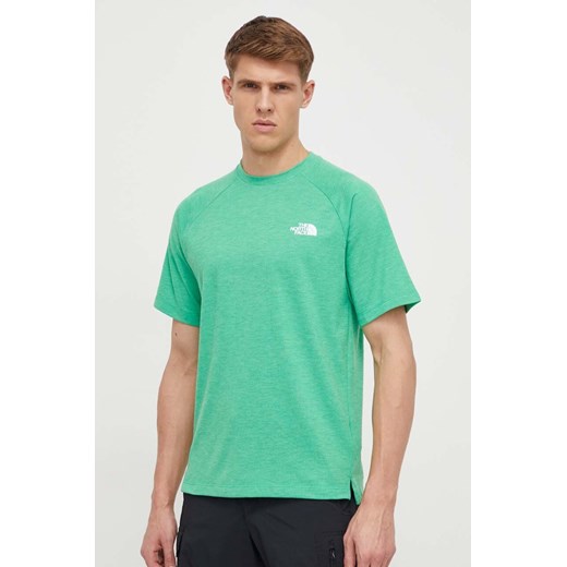The North Face t-shirt sportowy Foundation kolor zielony gładki NF0A87FQPPO1 ze sklepu ANSWEAR.com w kategorii T-shirty męskie - zdjęcie 169601902