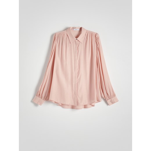 Reserved - Koszula z wiskozą - różowy ze sklepu Reserved w kategorii Koszule damskie - zdjęcie 169607144