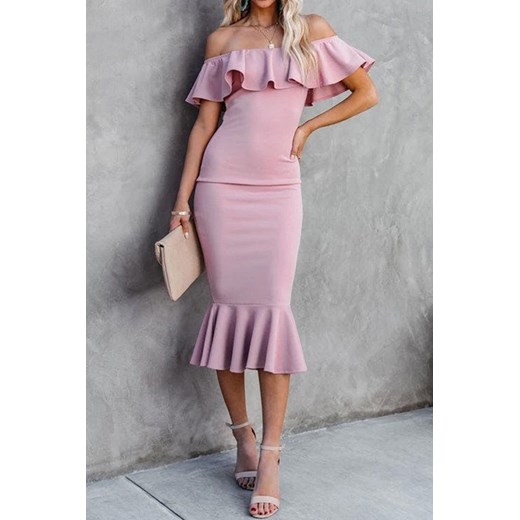 Sukienka REANIDA PINK L okazyjna cena Ivet Shop