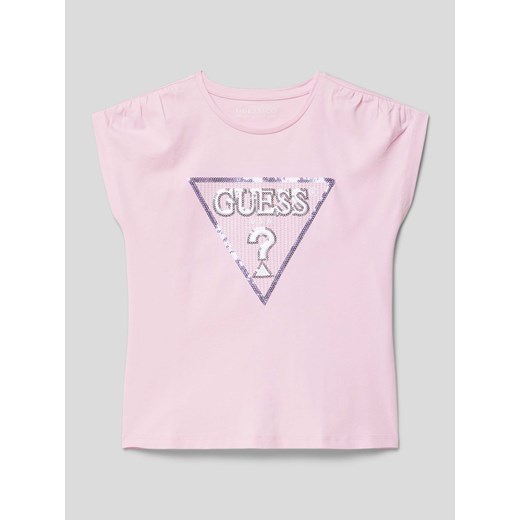 T-shirt z cekinowym obszyciem ze sklepu Peek&Cloppenburg  w kategorii Bluzki dziewczęce - zdjęcie 169608664