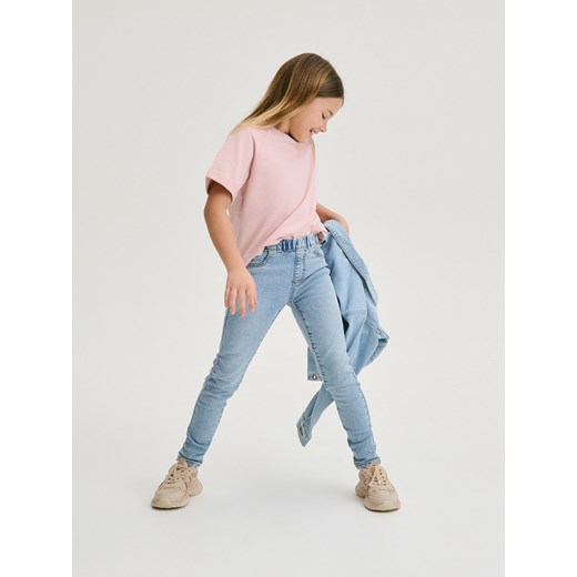 Reserved - Elastyczne jegginsy - niebieski ze sklepu Reserved w kategorii Spodnie dziewczęce - zdjęcie 169614984