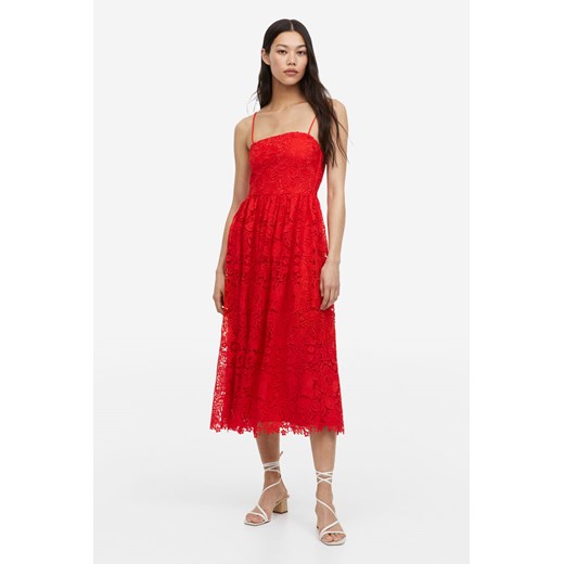 H & M - Koronkowa sukienka bandeau - Czerwony H & M 38 H&M
