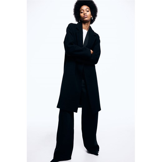 H & M - Dwurzędowy płaszcz z domieszką wełny - Czarny H & M XL H&M