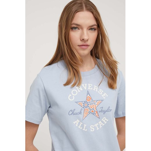 Converse t-shirt bawełniany damski kolor niebieski Converse S ANSWEAR.com