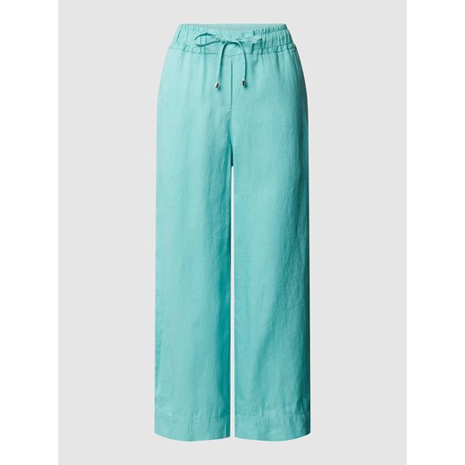 Spodnie lniane z szeroką nogawką o długości 3/4 ze sklepu Peek&Cloppenburg  w kategorii Spodnie damskie - zdjęcie 169620240