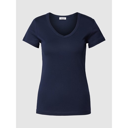 T-shirt z dekoltem w zaokrąglony serek ze sklepu Peek&Cloppenburg  w kategorii Bluzki damskie - zdjęcie 169620380