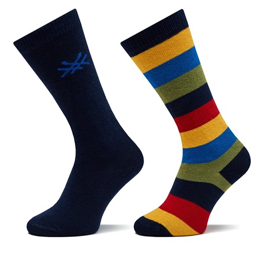 Zestaw 2 par wysokich skarpet unisex United Colors Of Benetton 6AO30702B 902 United Colors Of Benetton 25/29 eobuwie.pl