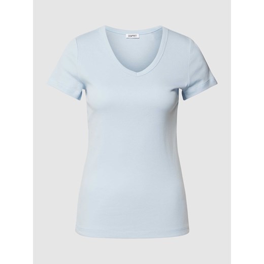 T-shirt z dekoltem w zaokrąglony serek ze sklepu Peek&Cloppenburg  w kategorii Bluzki damskie - zdjęcie 169631400