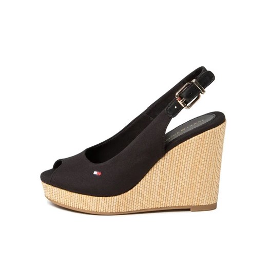 Tommy Hilfiger Espadryle Iconic Elena Sling Back Wedge FW0FW04789 Czarny Tommy Hilfiger 37 MODIVO