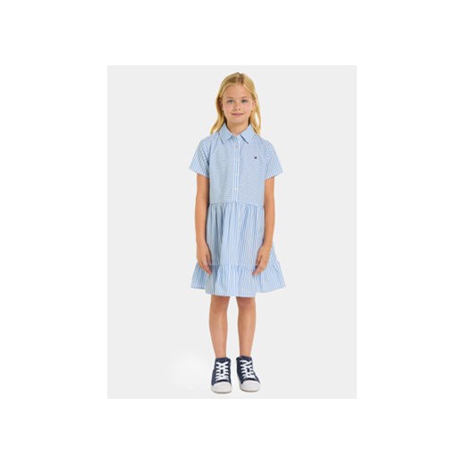 Tommy Hilfiger Sukienka koszulowa Ithaca KG0KG07821 M Niebieski Regular Fit ze sklepu MODIVO w kategorii Sukienki dziewczęce - zdjęcie 169635104