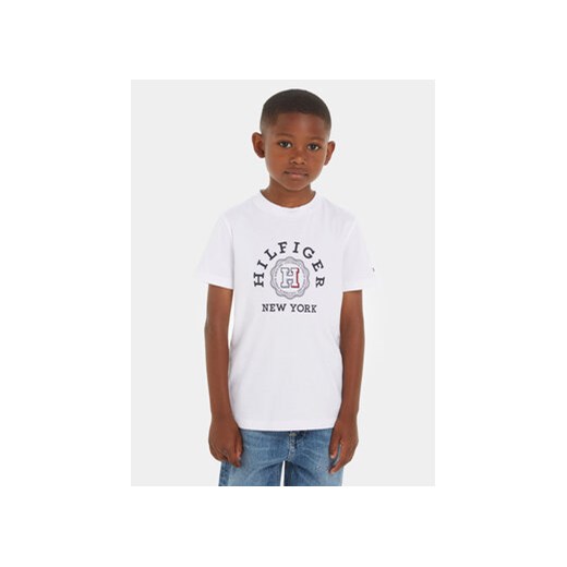 Tommy Hilfiger T-Shirt Monotype Arch KB0KB08802 Biały Regular Fit ze sklepu MODIVO w kategorii T-shirty chłopięce - zdjęcie 169635362