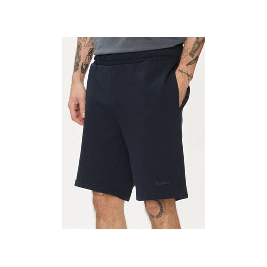 Pepe Jeans Szorty sportowe Joe PM211646 Granatowy Regular Fit ze sklepu MODIVO w kategorii Spodenki męskie - zdjęcie 169635392