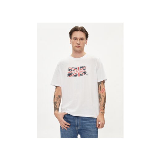 Pepe Jeans T-Shirt Clag PM509384 Biały Regular Fit ze sklepu MODIVO w kategorii T-shirty męskie - zdjęcie 169635522