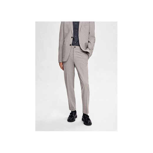 Selected Homme Spodnie garniturowe 16092485 Szary Slim Fit ze sklepu MODIVO w kategorii Spodnie męskie - zdjęcie 169635901