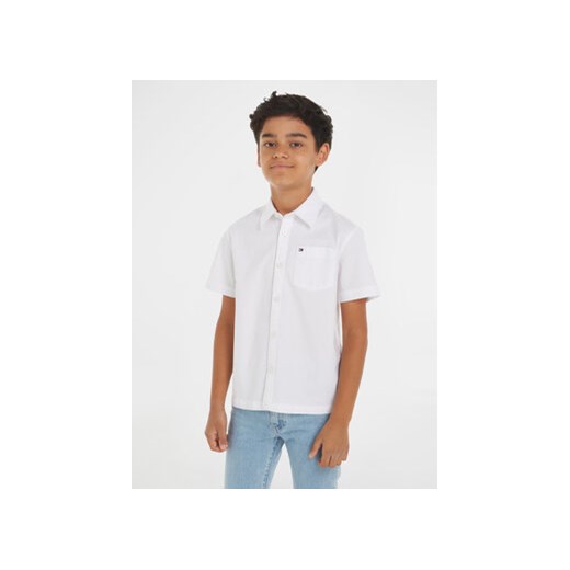 Tommy Hilfiger Koszula KB0KB08864 M Biały Regular Fit ze sklepu MODIVO w kategorii Koszule chłopięce - zdjęcie 169636132