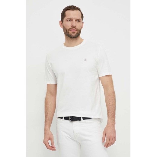 Marc O&apos;Polo t-shirt bawełniany męski kolor biały gładki ze sklepu ANSWEAR.com w kategorii T-shirty męskie - zdjęcie 169637432