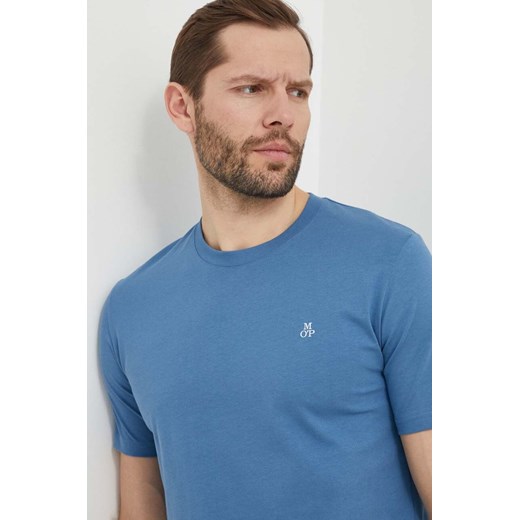 T-shirt męski Marc O'Polo niebieski bawełniany z krótkim rękawem 