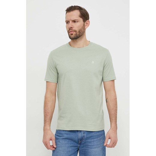 Marc O&apos;Polo t-shirt bawełniany męski kolor zielony gładki ze sklepu ANSWEAR.com w kategorii T-shirty męskie - zdjęcie 169637782
