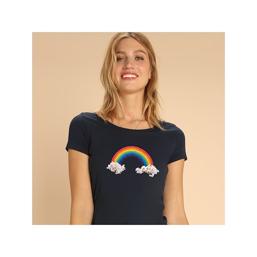 WOOOP Koszulka &quot;Candy rainbow&quot; w kolorze granatowym ze sklepu Limango Polska w kategorii Bluzki damskie - zdjęcie 169639160