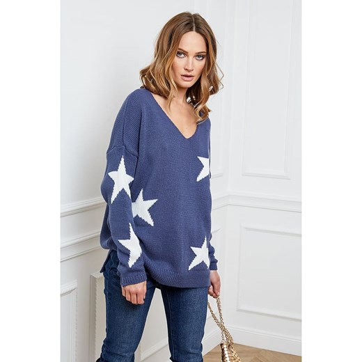 Plume Sweter &quot;Tami&quot; w kolorze niebiesko-białym ze sklepu Limango Polska w kategorii Swetry damskie - zdjęcie 169639161