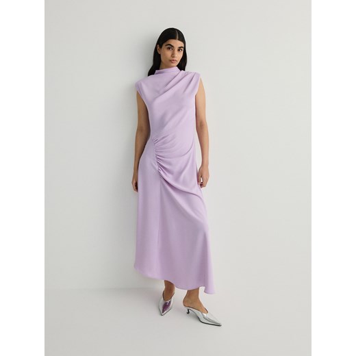 Reserved - Sukienka maxi z marszczeniami - lawendowy ze sklepu Reserved w kategorii Sukienki - zdjęcie 169640521