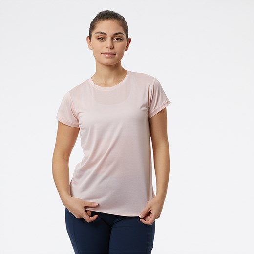 Koszulka damska New Balance WT11452PH3 – różowa ze sklepu New Balance Poland w kategorii Bluzki damskie - zdjęcie 169641001