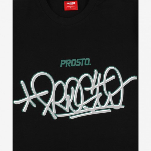 T-shirt męski Prosto. z krótkim rękawem młodzieżowy czarny żakardowy 