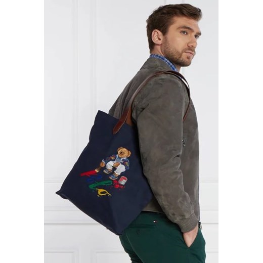 Shopper bag Polo Ralph Lauren skórzana bez dodatków młodzieżowa 