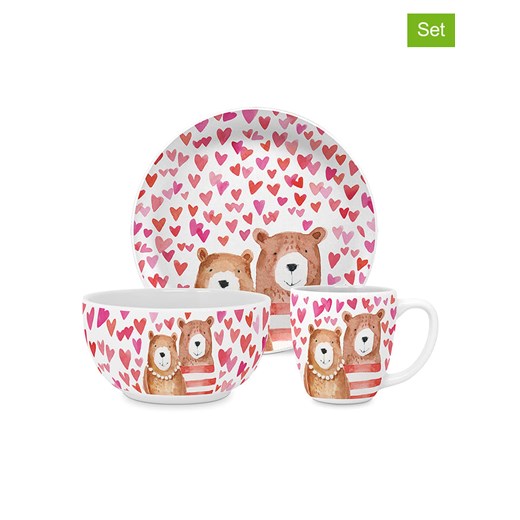 ppd 3-częściowy zestaw naczyń "Love Bears" w kolorze różowo-czerwonym - id: 12582360 - marki Ppd - 169646441 ppd 3-częściowy zestaw naczyń "Love Bears" w kolorze różowo-czerwonym ze sklepu Limango Polska w kategorii Tekstylia dziecięce - zdjęcie 169646441