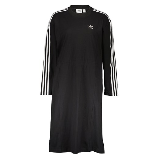 Adidas sukienka sportowa mini z okrągłym dekoltem bawełniana z długim rękawem 