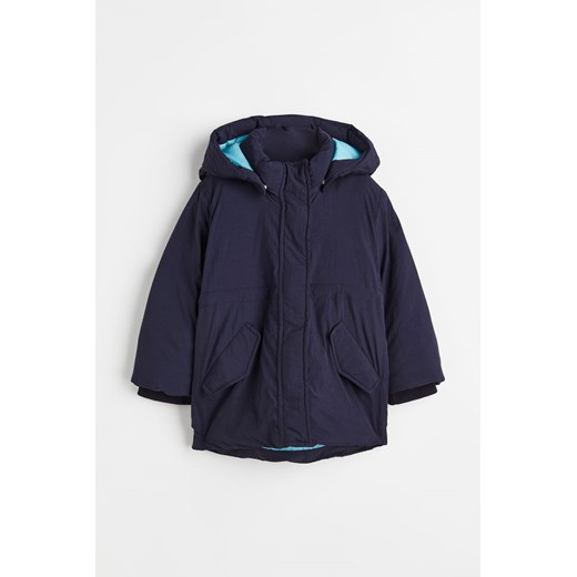 H & M - Watowana parka z nylonu - Niebieski H & M 110 (4-5Y) H&M