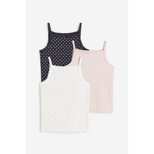 H & M - Dżersejowa koszulka 3-pak - Różowy ze sklepu H&M w kategorii Podkoszulki dziecięce - zdjęcie 169647954