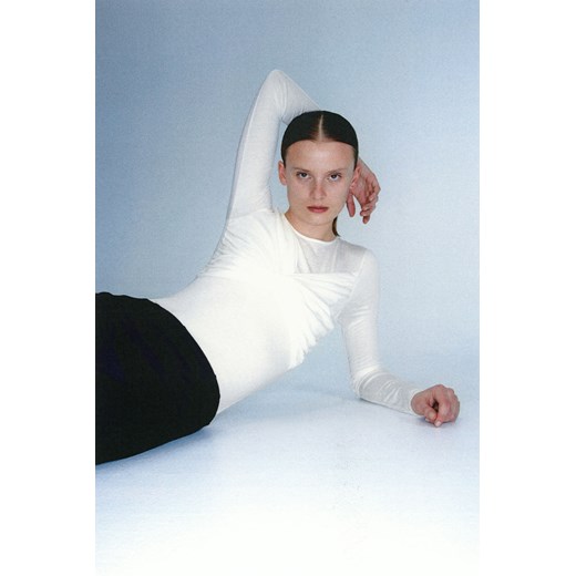 H & M - Drapowane body z dżerseju - Biały ze sklepu H&M w kategorii Body damskie - zdjęcie 169647971