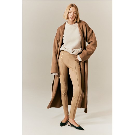 H & M - Legginsy z grubego dżerseju - Beżowy ze sklepu H&M w kategorii Spodnie damskie - zdjęcie 169648063