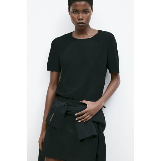 H & M - Dzianinowy top - Czarny ze sklepu H&M w kategorii Bluzki damskie - zdjęcie 169648451