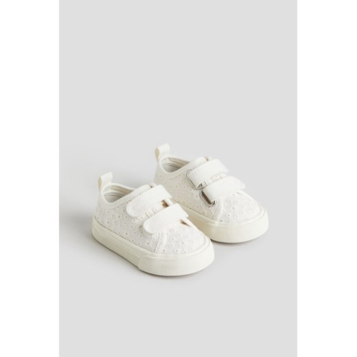 Buciki niemowlęce H & M białe bawełniane na rzepy 