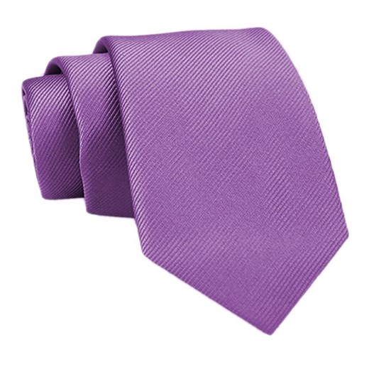 Fioletowy Elegancki Klasyczny Męski Krawat -Angelo di Monti- 7 cm, Jednokolorowy, w Delikatne Prążki KRADM2093 ze sklepu JegoSzafa.pl w kategorii Krawaty - zdjęcie 169649254