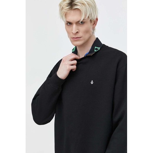 Volcom bluza męska kolor czarny gładka ze sklepu ANSWEAR.com w kategorii Bluzy męskie - zdjęcie 169649744