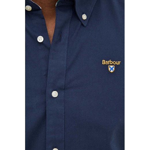 Barbour koszula męska kolor granatowy regular z kołnierzykiem button-down Barbour M ANSWEAR.com